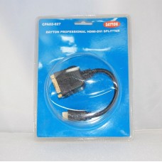 Переходник шт.HDMI - гн.HDMI /гн DVI plastic -gold  0.2м