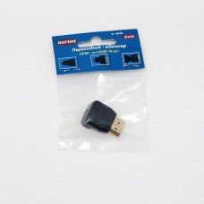 Переходник шт.HDMI - гн.HDMI Г-обр plastic -gold (mini type)