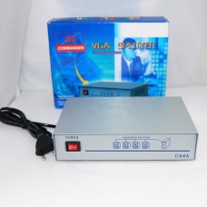 Разветвитель VGA 1 вход - 4 выхода +2 RCA stereo активный с усилителем 150 MHz
