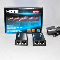 HDMI EXTENDER 1.4 3D 1080P удлинитель/усилитель HDMI сигнала до 45 метров (26AWG) по двум кабелям LAN CAT5E/6 (568B) до 30 м, б/п 1 шт*DC 5v (в комплекте).