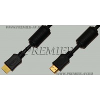 Premier 5-813 0.75 Шнур HDMI "шт" - HDMI "шт" пластик "позолоченный" OD6.0мм с ферритами 0.75м