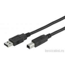 Кабель Vivanco 45223 USB 2.0 А -> В, черный, 3.0 м