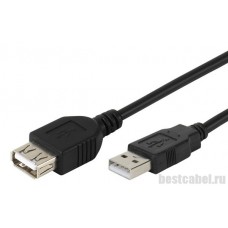 Удлинитель Vivanco 45228 USB 2.0 AM - AF, черный, 3.0 м